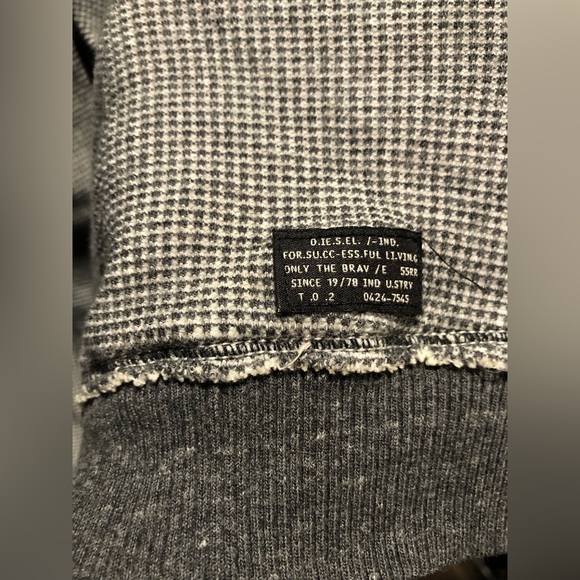 Diesel grey waffle knit zip jacket shawl knit collar XXL - Picture 6 of 14